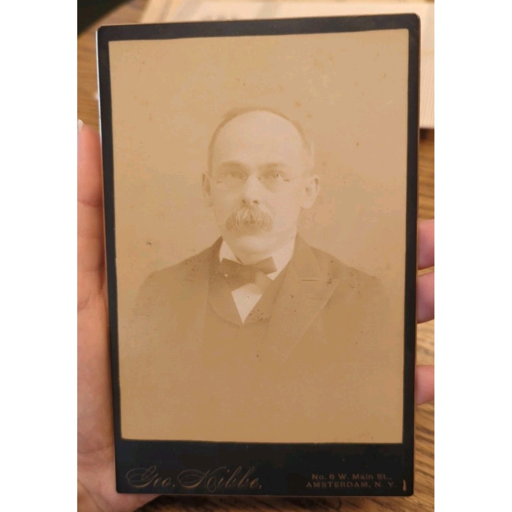 Antique Cabinet Card Man Gentleman Photo Victorian Portrait Amsterdam New York